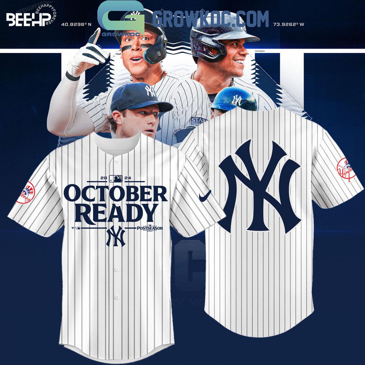 New York Yankees October Ready 2024 Stripe Version Baseball Jersey Unisex T-shirt, Sweatshirt, Hoodie, Long Sleeve Tee - T-Shirt, Sweatshirt, Hoodie