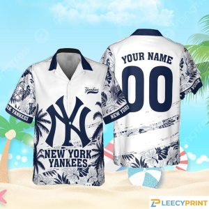 New York Yankess MLB Flower Pattern Summer Hawaiian Shirt Personalized, Yankees Hawaiian Shirt - T-Shirt, Sweatshirt, Hoodie
