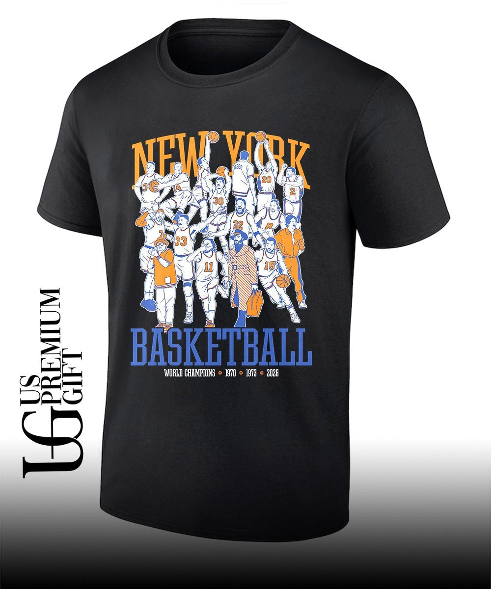 New York basketball three times world Champions graphic T-shirt Unisex T-shirt, Sweatshirt, Hoodie, Long Sleeve Tee - T-Shirt, Sweatshirt, Hoodie