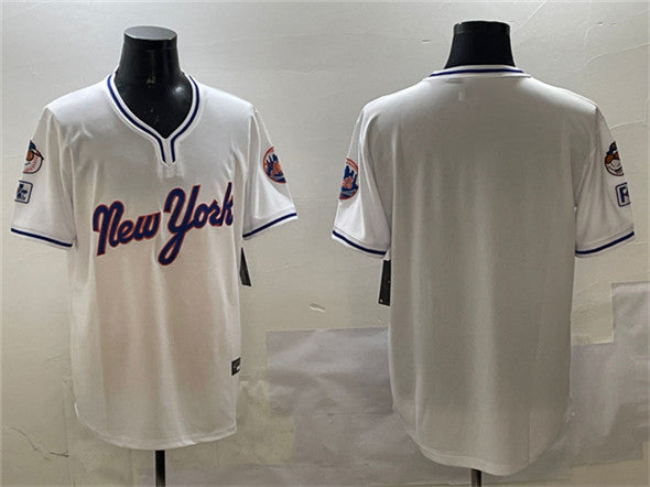 New York Mets Blank White 2025 Spring Training Stitched Baseball Jersey baseball jersey product view 1