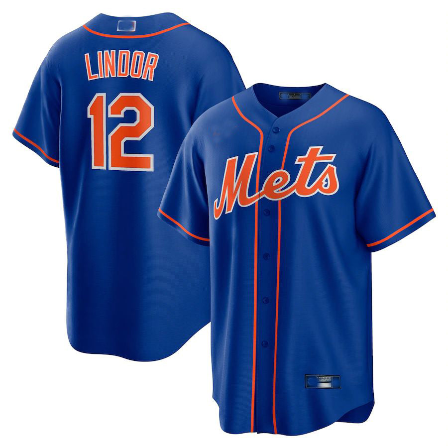 New York Mets #12 Francisco Lindor Royal Alternate Replica Player Jersey Baseball Jerseys baseball jersey product view 1