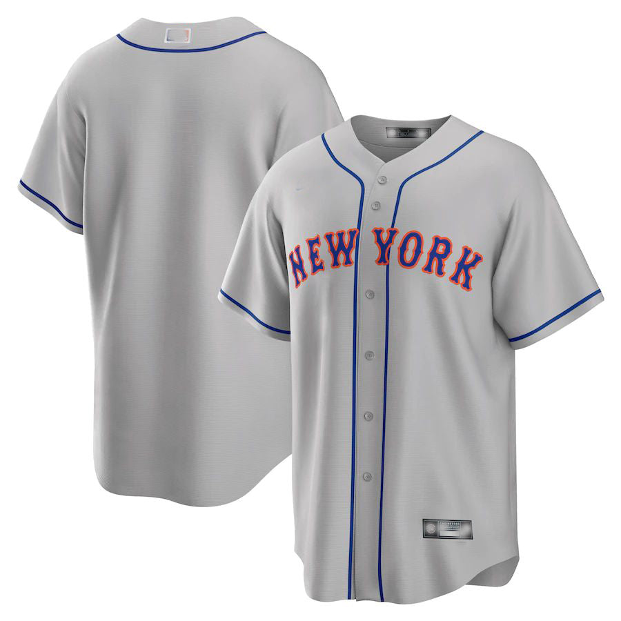 New York Mets Gray Road Replica Team Jersey Baseball Jerseys baseball jersey product view 1
