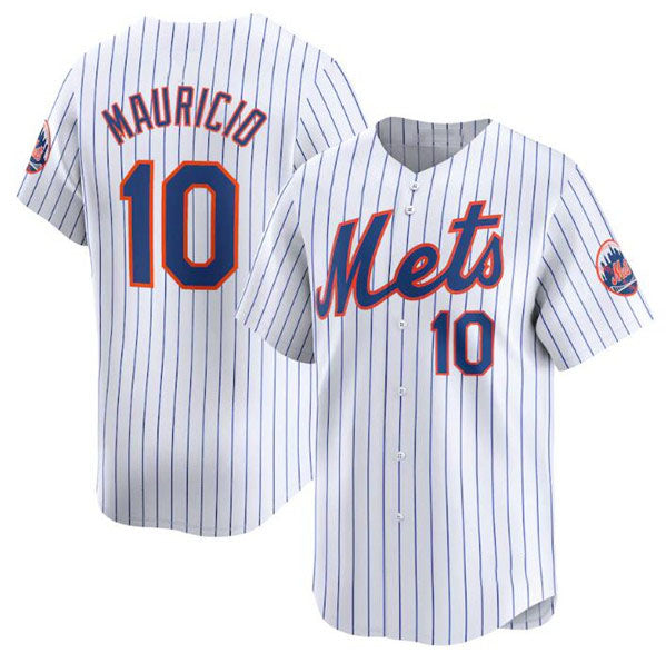 New York Mets #10 Ronny Mauricio White 2024 Home Limited Stitched Baseball Jersey baseball jersey product view 1