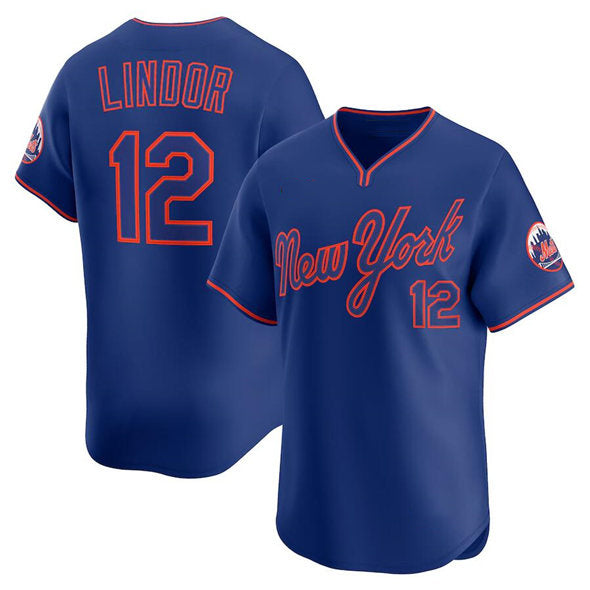 New York Mets #12 Francisco Lindor Royal 2025 Alternate Limited Stitched Baseball Jersey baseball jersey product view 1