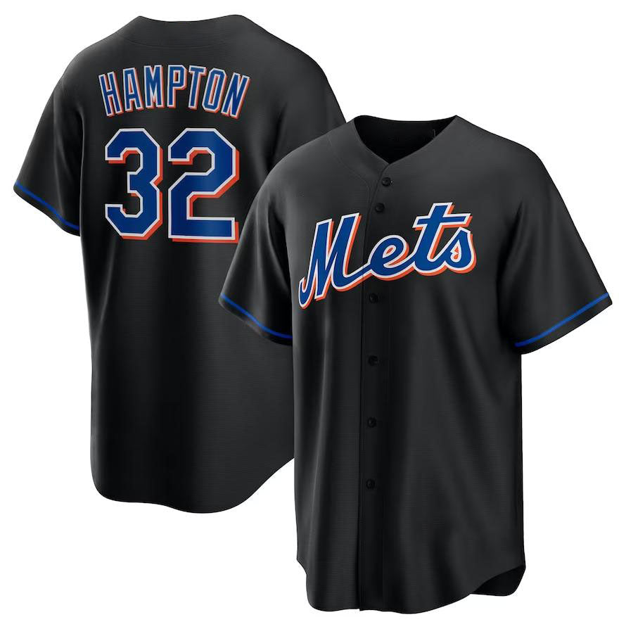 New York Mets #32 Mike Hampton Black 2022 Alternate Replica Player Jersey Baseball Jerseys baseball jersey product view 1