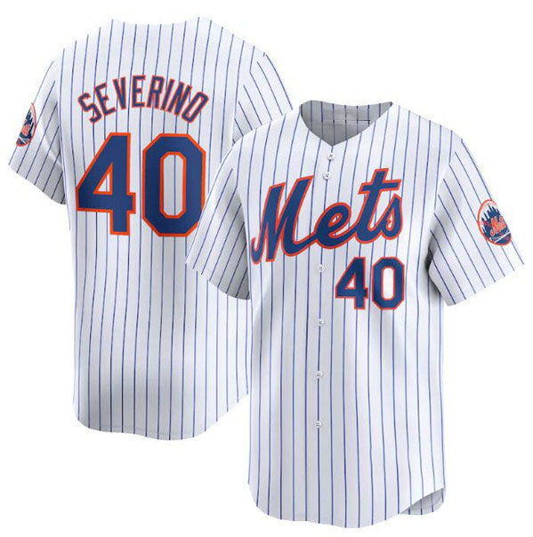 New York Mets #40 Luis Severino White 2024 Home Limited Stitched Baseball Jersey baseball jersey product view 1