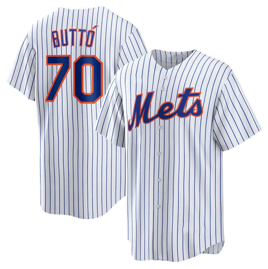 New York Mets #70 Jose Butto Home Replica Jersey - White Stitched Baseball Jersey baseball jersey product view 1