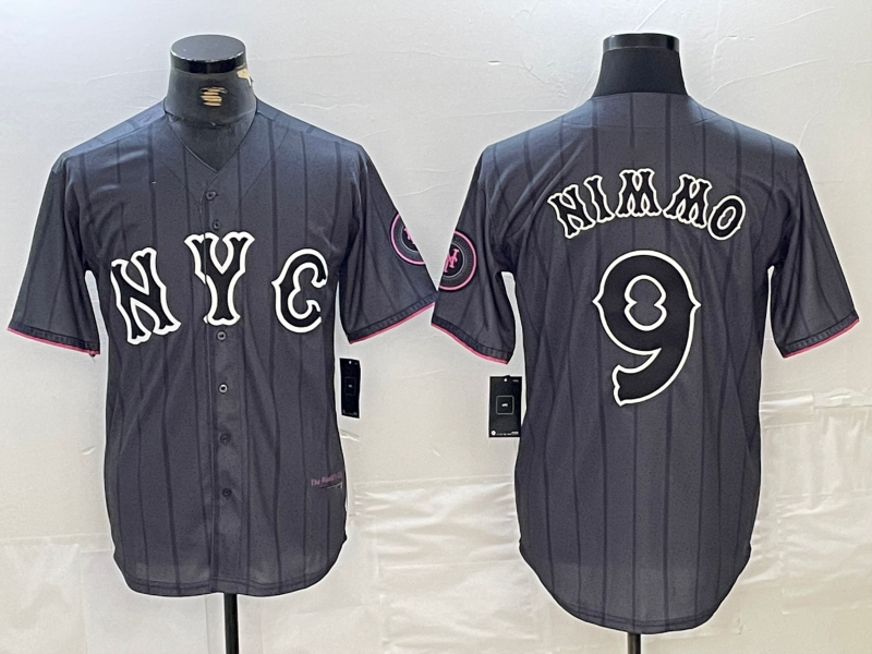 New York Mets #9 Brandon Nimmo Gray 2024 City Connect Cool Base Stitched Baseball Jersey baseball jersey product view 1