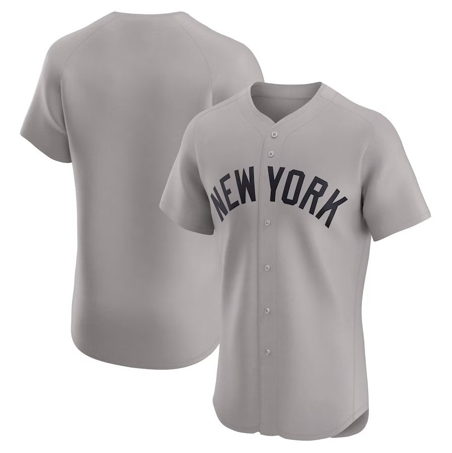 New York Yankees Road Elite Jersey - Gray Stitched Baseball Jersey baseball jersey product view 1
