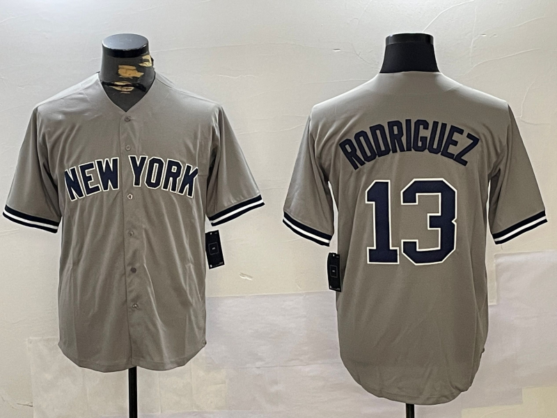 New York Yankees #13 Alex Rodriguez Grey Cool Base Stitched Baseball Jerseys baseball jersey product view 1