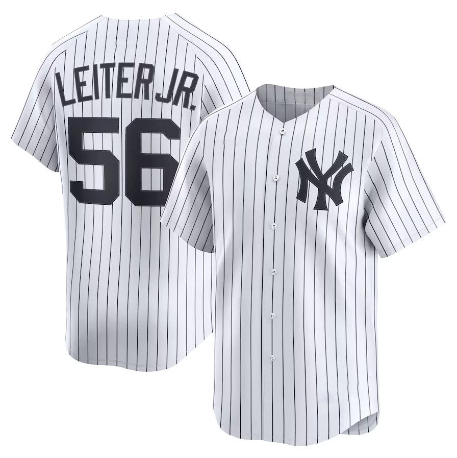 New York Yankees #56 Mark Leiter Jr. Home Limited Player Jersey - White Stitched Baseball Jersey baseball jersey product view 1