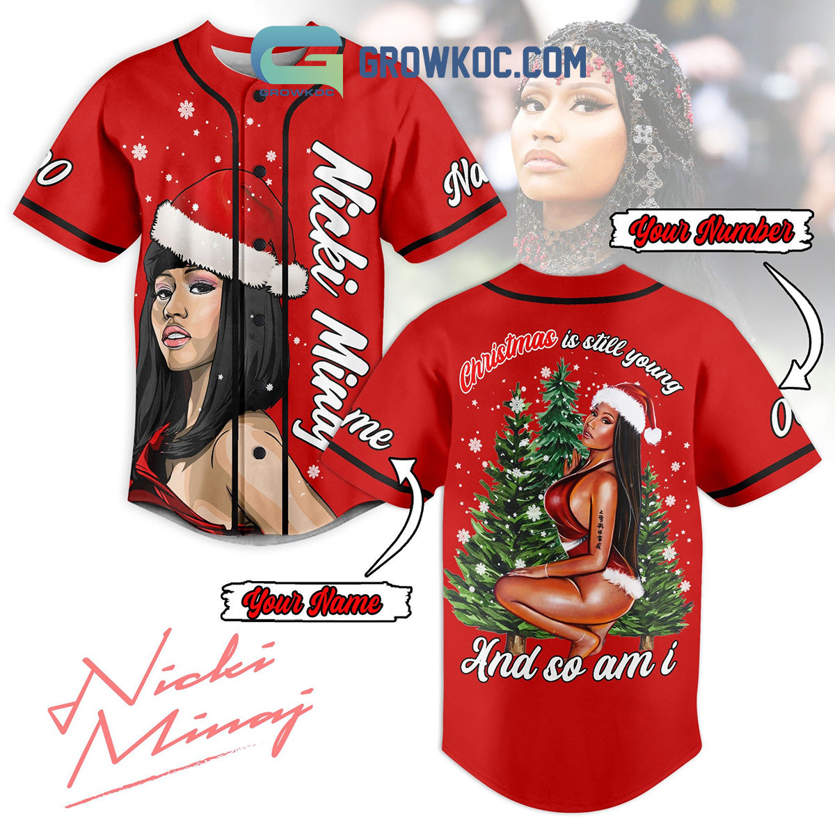 Nicki Minaj Christmas Is Still Young And So Am I Personalized Baseball Jersey Unisex T-shirt, Sweatshirt, Hoodie, Long Sleeve Tee - T-Shirt, Sweatshirt, Hoodie