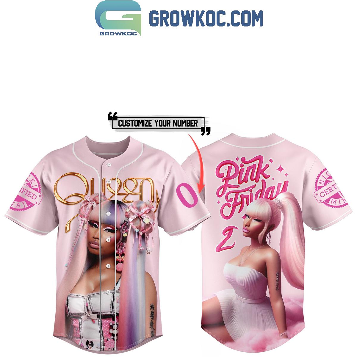 Nicki Minaj Pink Friday 2 Tour 2024 True Fan Personalized Baseball Jersey Unisex T-shirt, Sweatshirt, Hoodie, Long Sleeve Tee - T-Shirt, Sweatshirt, Hoodie