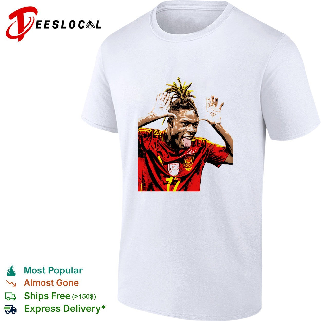Nico Williams Spain celebration shirt Unisex T-shirt, Sweatshirt, Hoodie, Long Sleeve Tee - T-Shirt, Sweatshirt, Hoodie