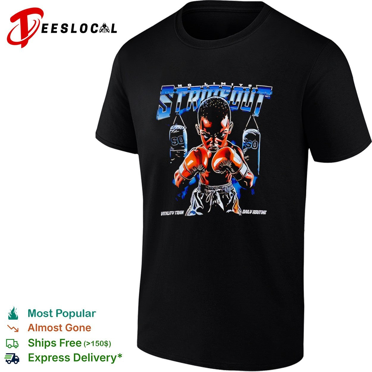 No Limits Strikeout Vitality Train Daily Routine Punching Bag Boxing Combat shirt Unisex T-shirt, Sweatshirt, Hoodie, Long Sleeve Tee - T-Shirt, Sweatshirt, Hoodie