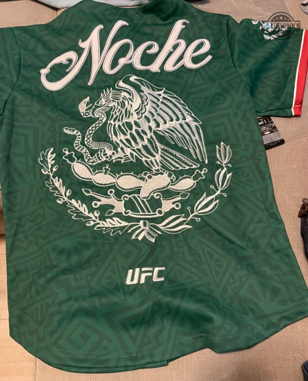 Noche Ufc Jersey Green Replica All Over Printed Noche Ufc Shirt Ufc Mexico Baseball Jersey Shirts 2023 New Ufc Noche Jersey For Sale Mexican Football Soccer Shirt - T-Shirt, Sweatshirt, Hoodie