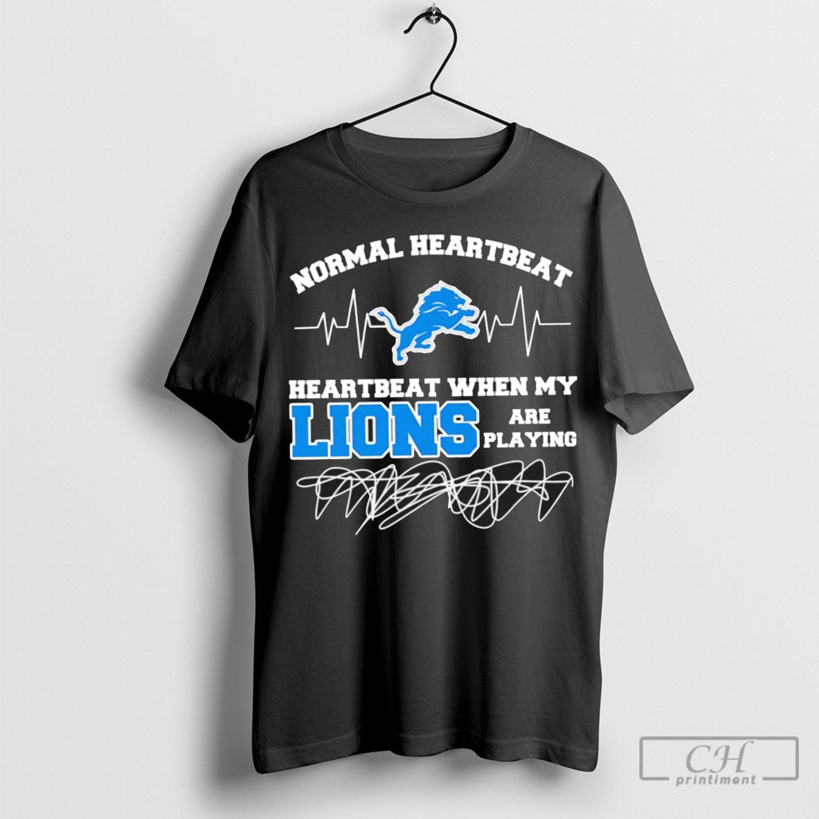 Normal Heartbeat Heartbeat When My Detroit Lions Are Playing T-Shirts, Hoodie, Sweatshirt - T-Shirt, Sweatshirt, Hoodie