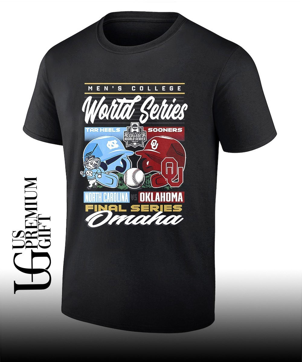 North Carolina Tar Heels vs Oklahoma Sooners Mens College World Series Omaha helmets shirt - T-Shirt, Sweatshirt, Hoodie