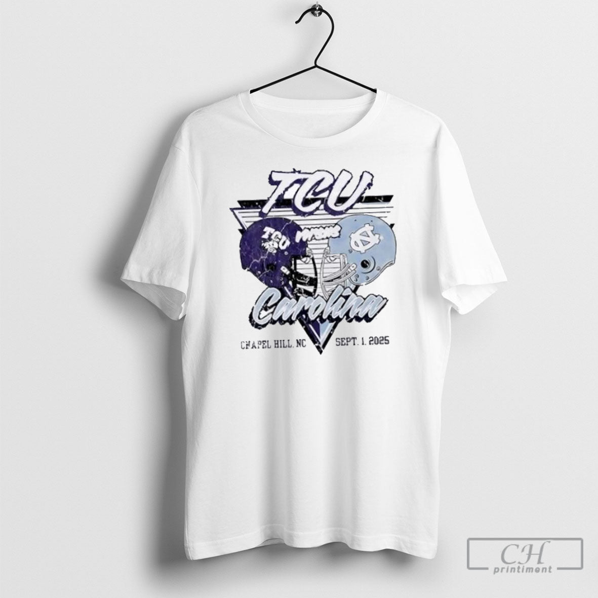 North Carolina Tar Heels Vs Tcu Horned Frogs 2025 Football Helmet T-Shirts, Hoodie, Sweatshirt - T-Shirt, Sweatshirt, Hoodie