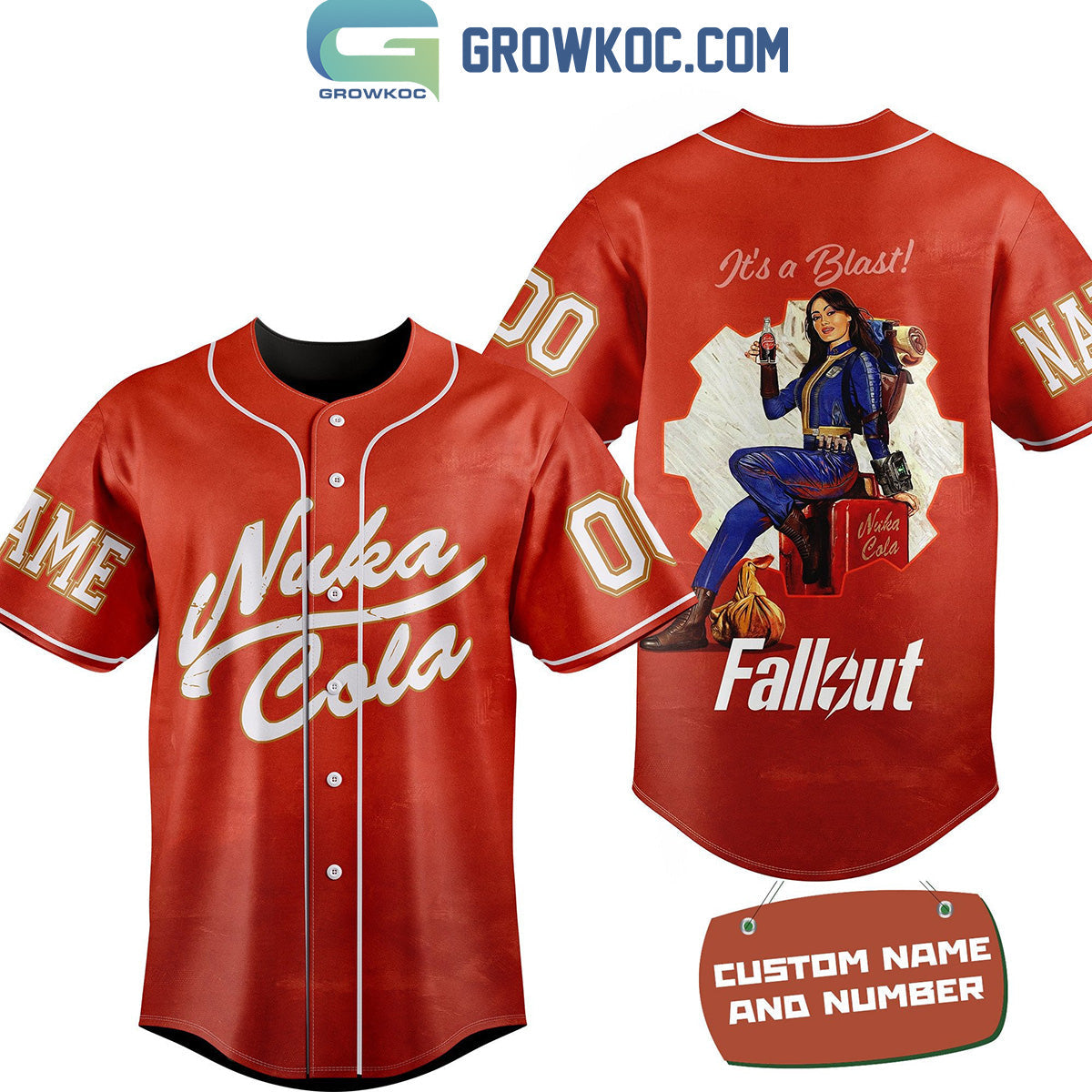 Nuka-Cola Fallout Its A Blast Personalized Baseball Jersey Unisex T-shirt, Sweatshirt, Hoodie, Long Sleeve Tee - T-Shirt, Sweatshirt, Hoodie