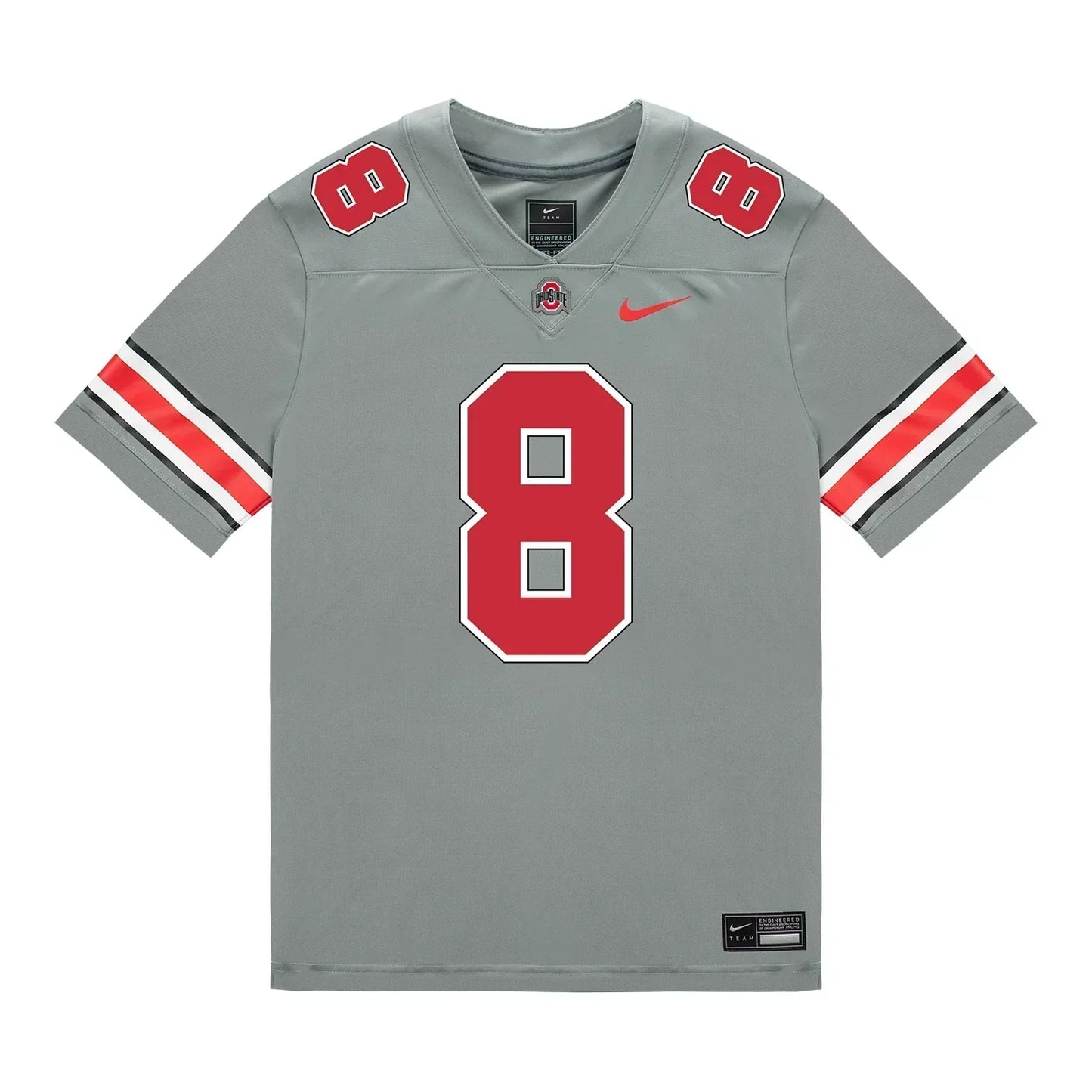 Arvell Reese Ohio State Buckeyes Jersey Grey sports jersey product view 2