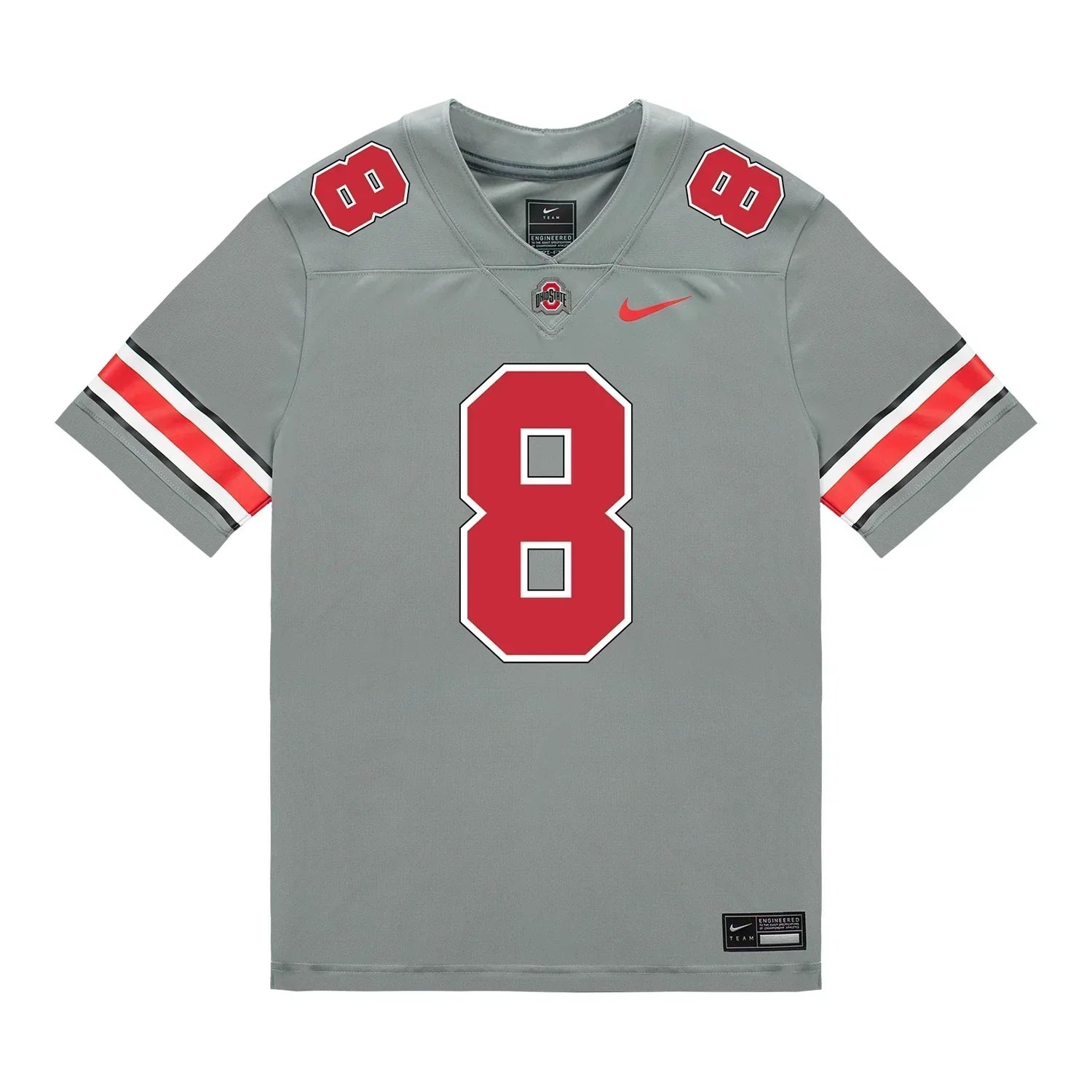 Arvell Reese Ohio State Buckeyes Jersey Grey sports jersey product view 2