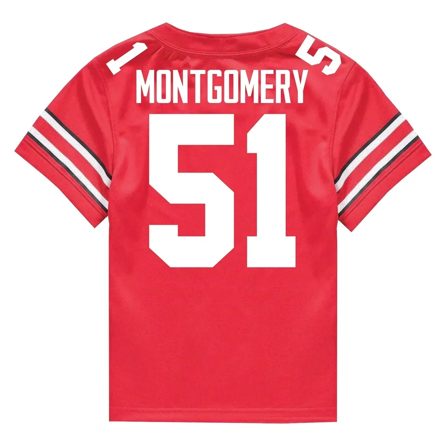 Luke Montgomery Ohio State Buckeyes Jersey Red sports jersey product view 1
