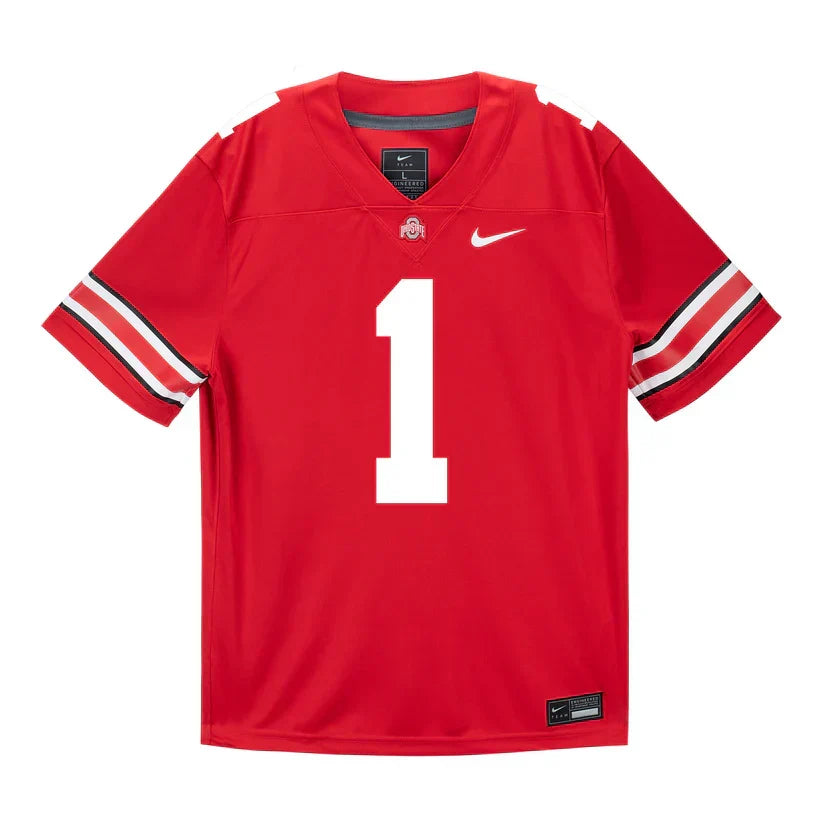 Brandon Inniss Ohio State Buckeyes Jersey Red sports jersey product view 2