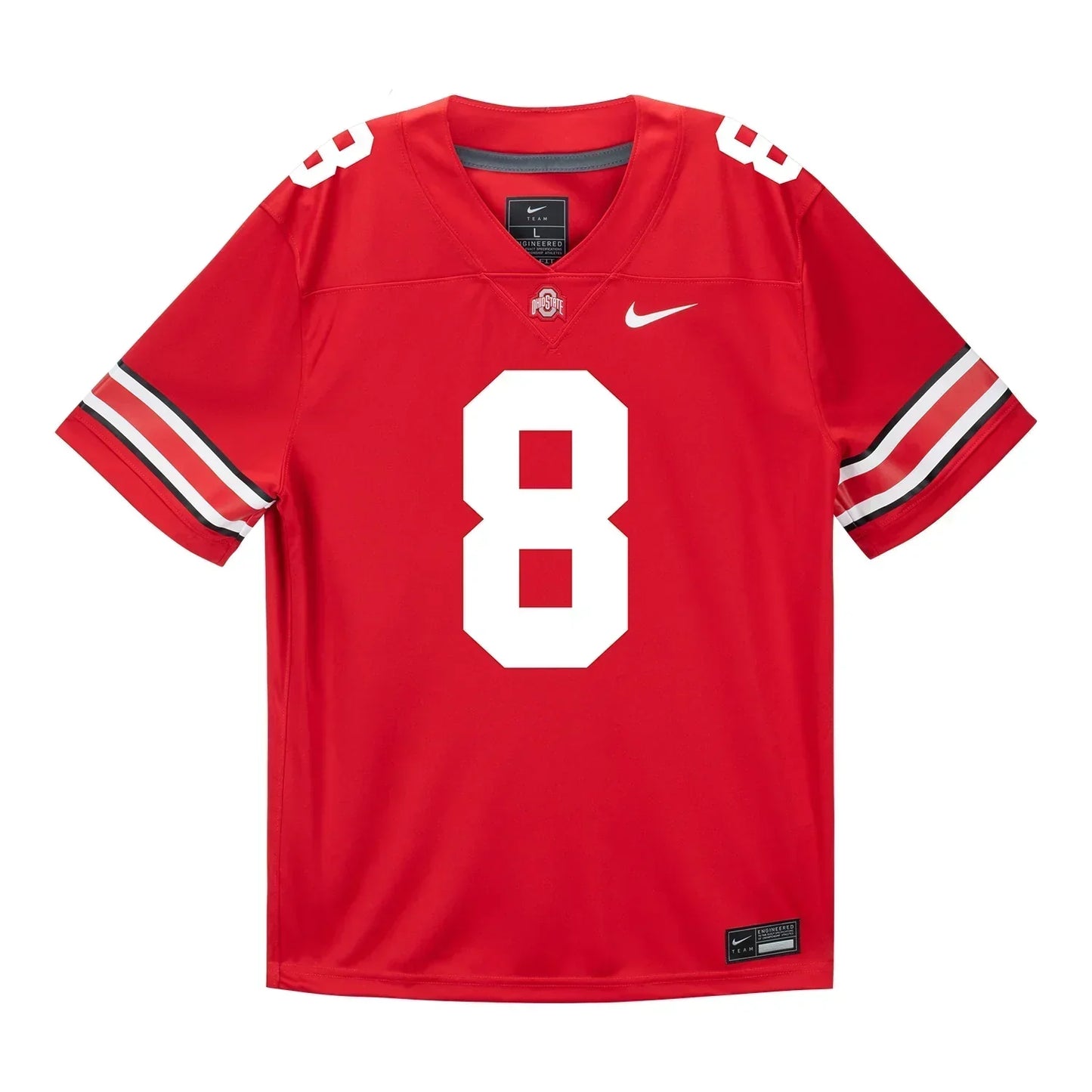 Arvell Reese Ohio State Buckeyes Jersey Red sports jersey product view 2