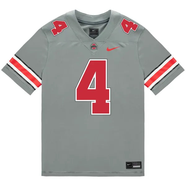 Jeremiah Smith Ohio State Buckeyes Jersey Grey sports jersey product view 2