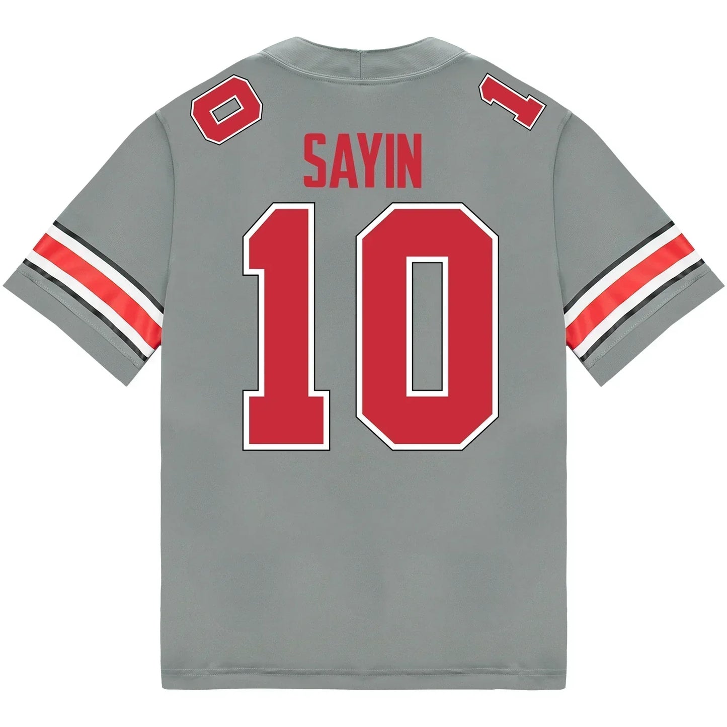 Julian Sayin Ohio State Buckeyes Jersey Grey sports jersey product view 2