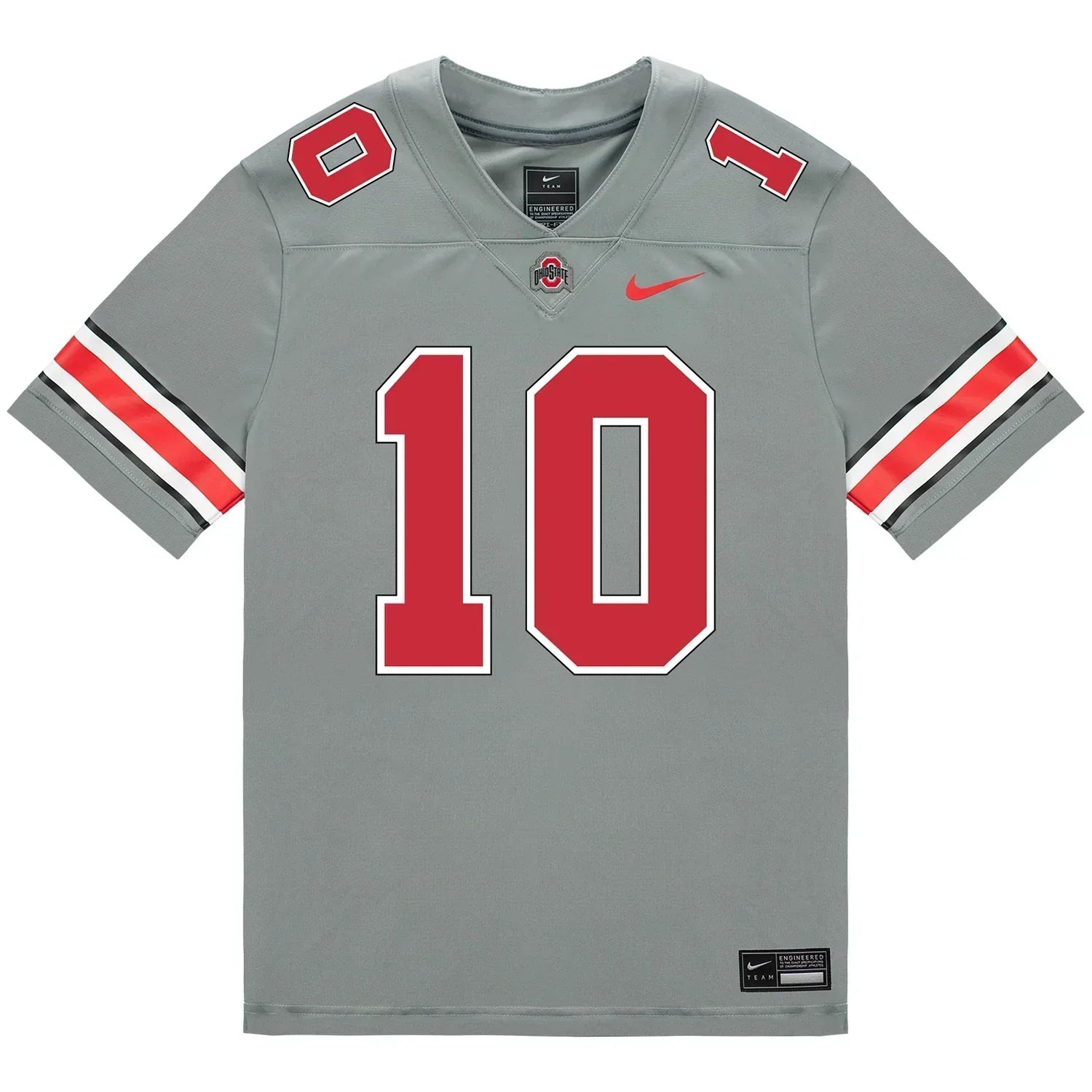 Julian Sayin Ohio State Buckeyes Jersey Grey sports jersey product view 1