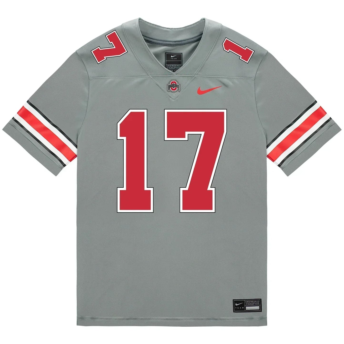 Carnell Tate Ohio State Buckeyes Jersey Grey sports jersey product view 2