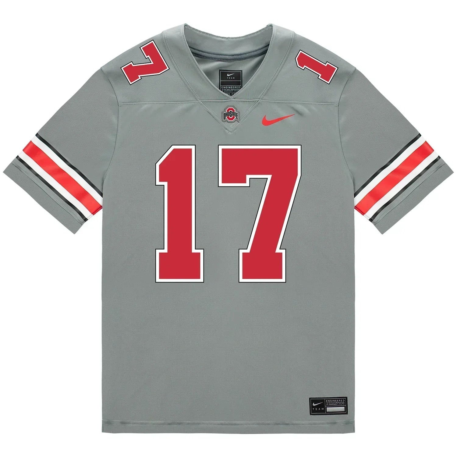 Carnell Tate Ohio State Buckeyes Jersey Grey sports jersey product view 2