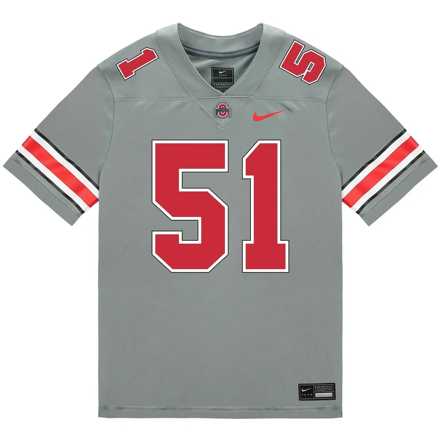 Luke Montgomery Ohio State Buckeyes Jersey Grey sports jersey product view 2