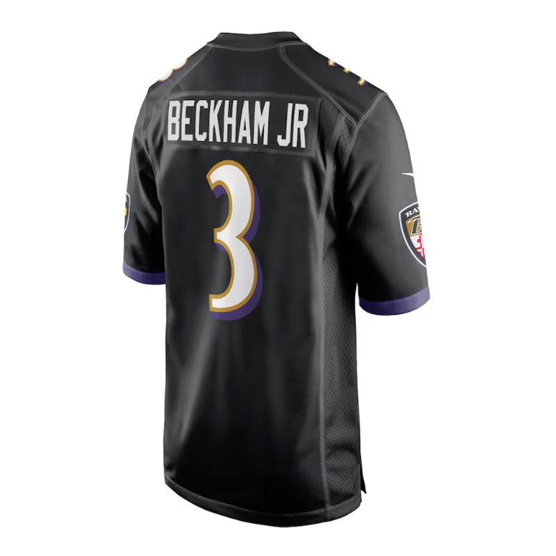 B.Ravens #3 Odell Beckham Jr. Alternate Game Jersey - Black Stitched American Football Jerseys football jersey product view 1