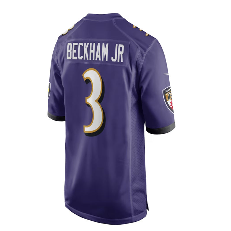 B.Ravens #3 Odell Beckham Jr. Game Jersey - Purple Stitched American Football Jerseys football jersey product view 1