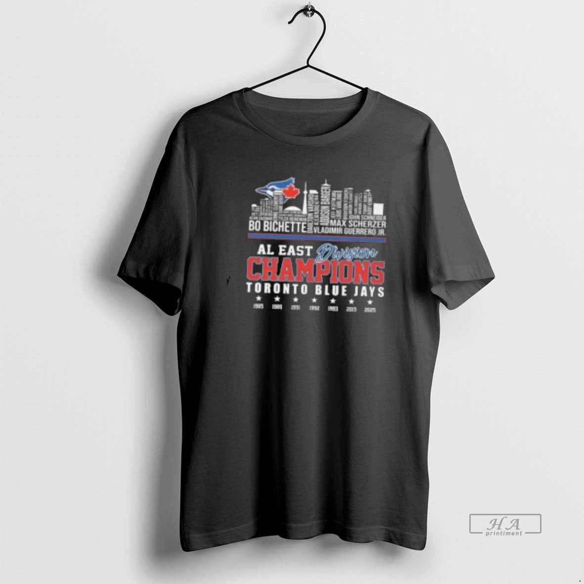 Official Al East Division Champions Toronto Blue Jays Skyline Names 1985 2025 T-Shirts, Hoodie, Sweatshirt - T-Shirt, Sweatshirt, Hoodie