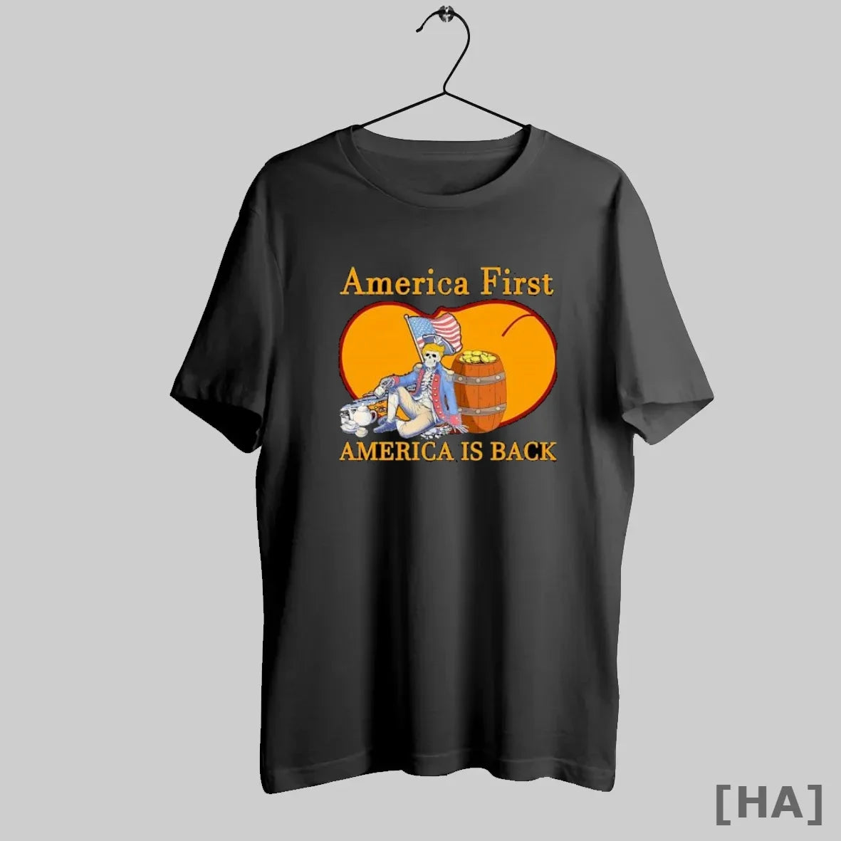Official America First America Is Back Skeleton Patriot Sitting T-Shirts, Hoodie, Sweatshirt - T-Shirt, Sweatshirt, Hoodie