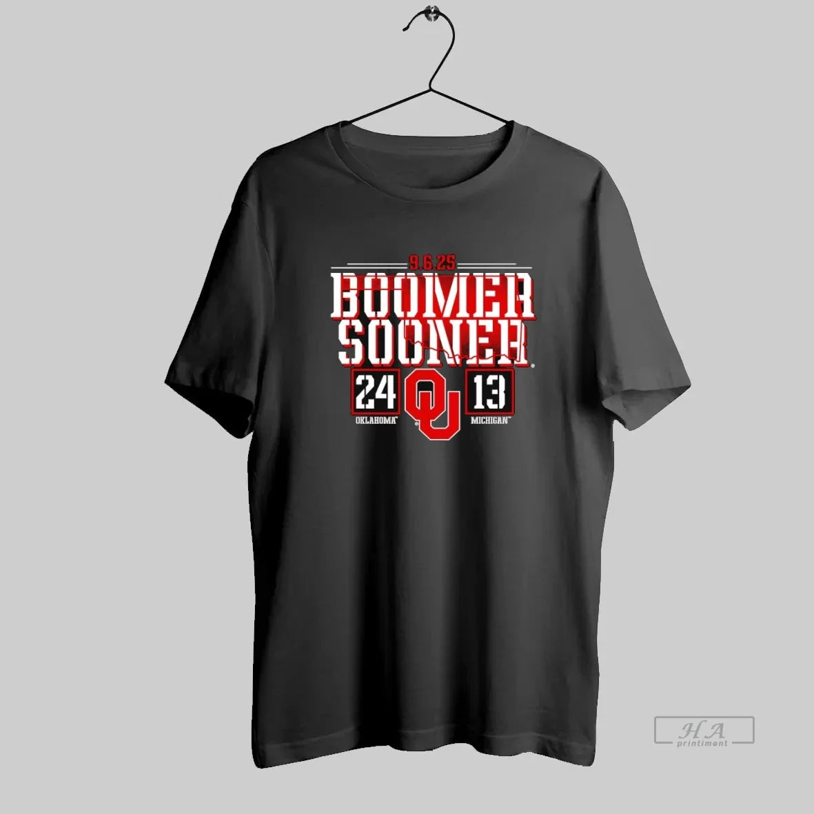 Official Boomer Sooner 24 13 Oklahoma Sooners Vs Michigan Wolverines 2025 Score T-Shirts, Hoodie, Sweatshirt - T-Shirt, Sweatshirt, Hoodie
