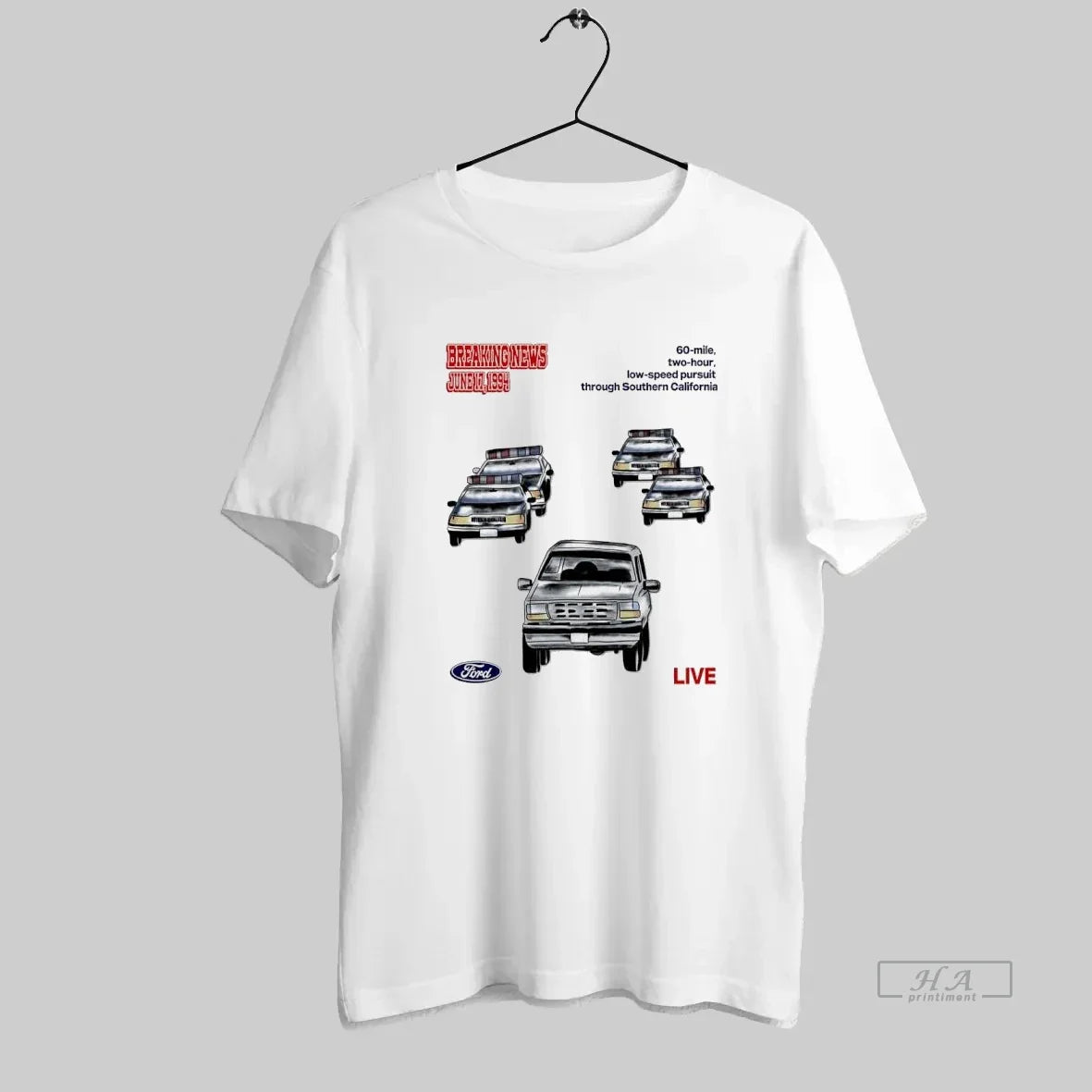 Official Breaking News 1994 Ford Car Chase Retro T-Shirts, Hoodie, Sweatshirt - T-Shirt, Sweatshirt, Hoodie