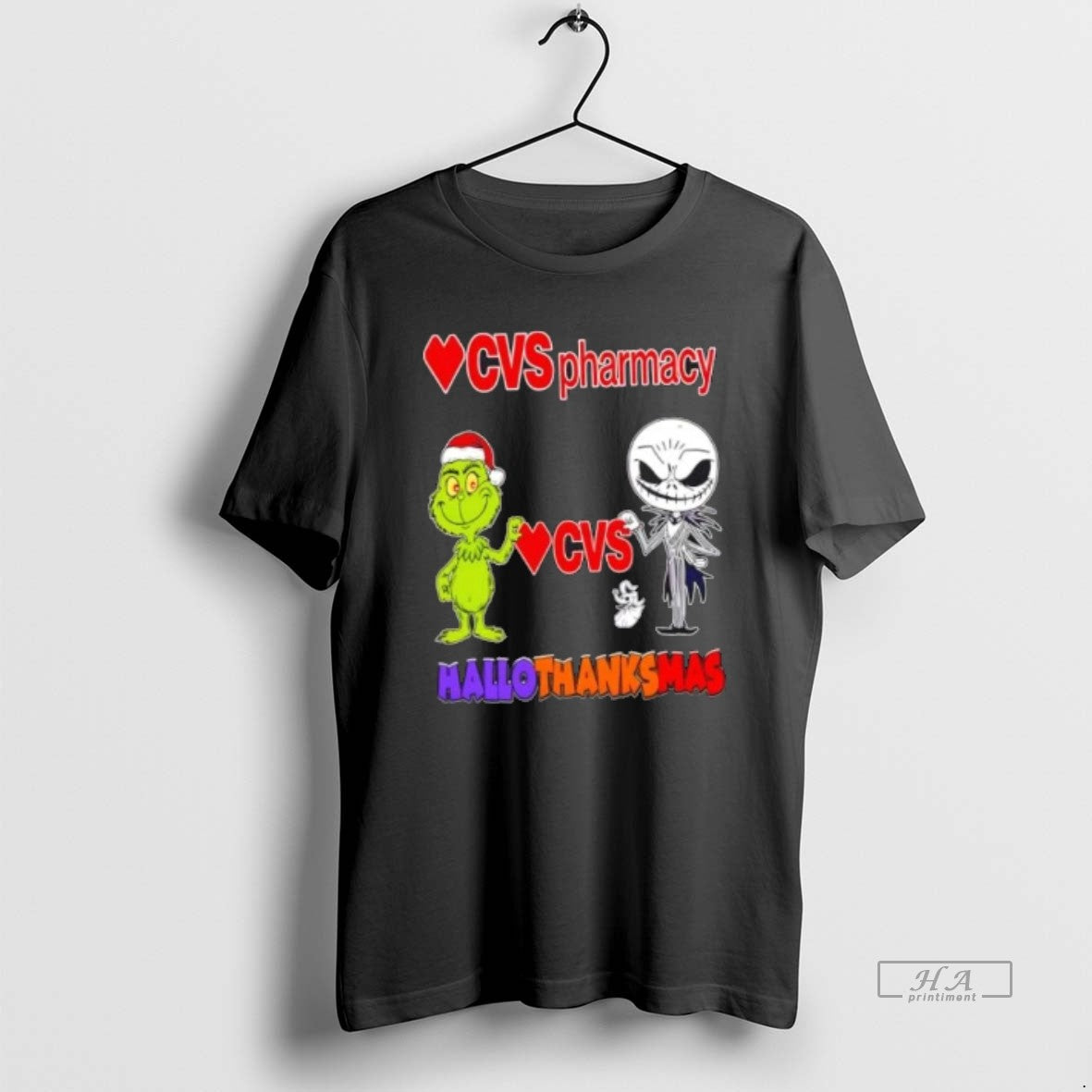 Official Cvspharmacy X Grinch Jack Skellington Friends Fist Bump Happy Hallothanksmas T-Shirts, Hoodie, Sweatshirt - T-Shirt, Sweatshirt, Hoodie