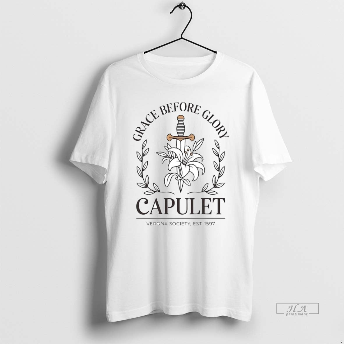 Official Capulet Grace Before Glory Shakespeare Verona Society Est 1597 T-Shirts, Hoodie, Sweatshirt - T-Shirt, Sweatshirt, Hoodie