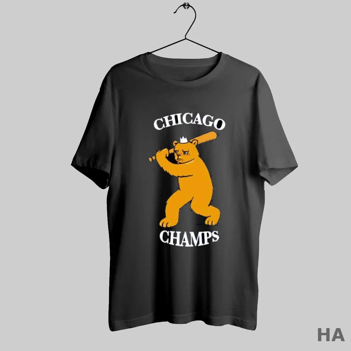 Official Chicago Champs Bear Crown Holding Baseball Bat S Black T-Shirts, Hoodie, Sweatshirt - T-Shirt, Sweatshirt, Hoodie