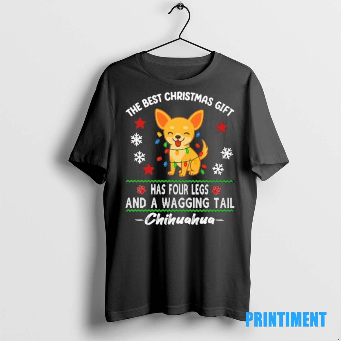 Official Chihuahua Best Has Four Legs Wagging Tail Xmas Lights T-Shirts, Hoodie, Sweatshirt - T-Shirt, Sweatshirt, Hoodie