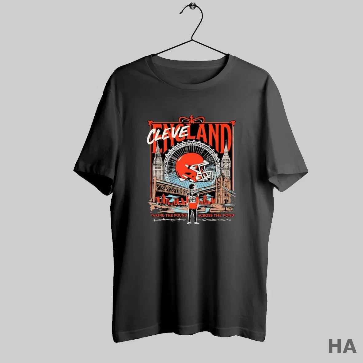 Official Cleveland Taking Pound Across Pond Football Helmet S Black T-Shirts, Hoodie, Sweatshirt - T-Shirt, Sweatshirt, Hoodie