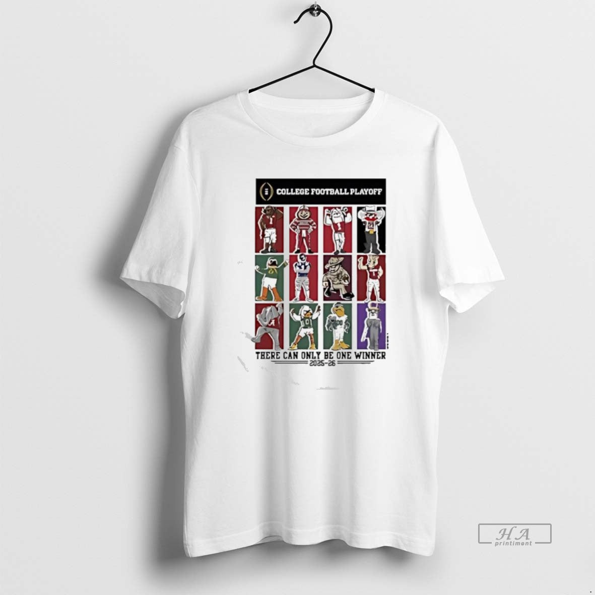 Official College Football Playoff 12 Team Mascots There Can Only Be One Winner 2025 T-Shirts, Hoodie, Sweatshirt - T-Shirt, Sweatshirt, Hoodie