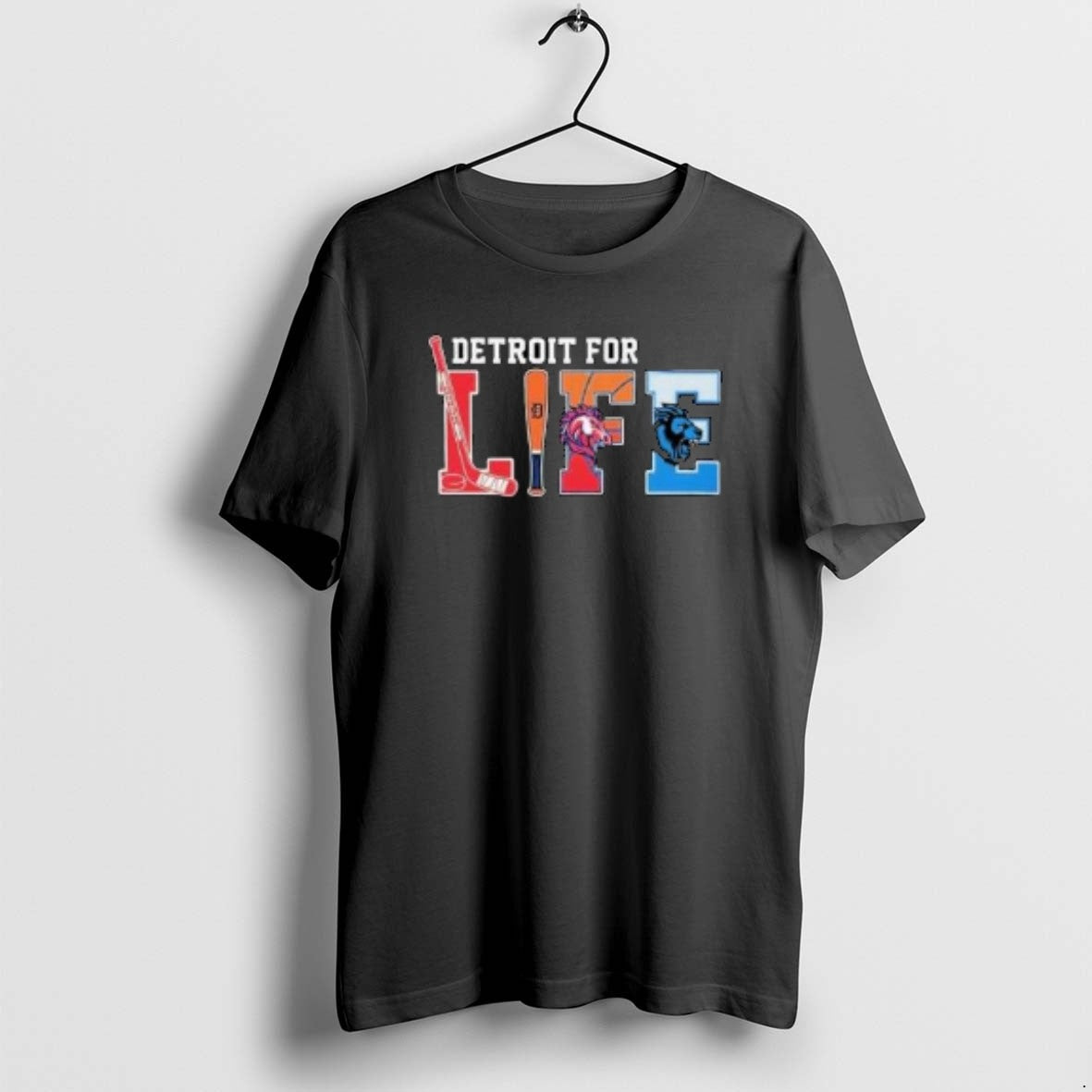 Official Detroit Life Sports Teams Tigers Lions Red Wings Pistons Circle Black T-Shirts, Hoodie, Sweatshirt - T-Shirt, Sweatshirt, Hoodie