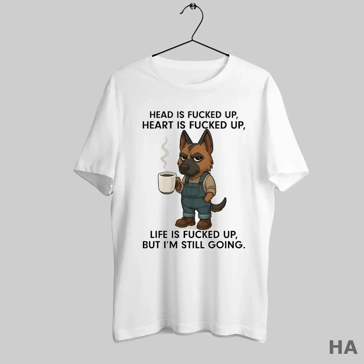 Official German Shepherd Head Is Fucked Up Heart Is Fucked Up T-Shirts, Hoodie, Sweatshirt - T-Shirt, Sweatshirt, Hoodie