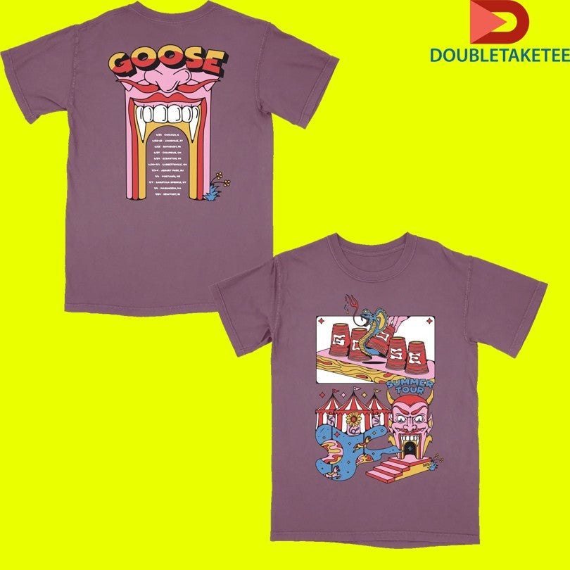 Goose Summer Circus Tour 2023 Dates T-shirts Unisex T-shirt, Sweatshirt, Hoodie, Long Sleeve Tee - T-Shirt, Sweatshirt, Hoodie